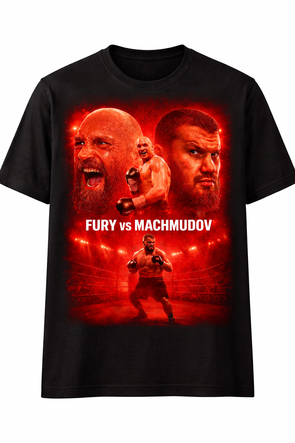 Fury vs Machmudov Fight T-Shirt – Ultimate Boxing Showdown Tee